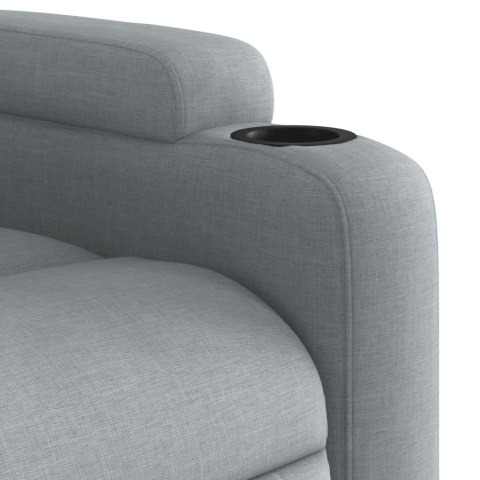 VidaXL Rozkładany fotel masujący, elektryczny, jasnoszary, tkanina