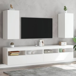 VidaXL Ścienne szafki TV z LED, 2 szt., białe, 30,5x35x70 cm