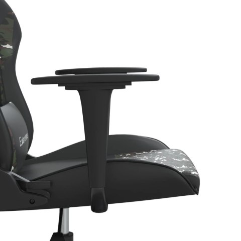 VidaXL Masujący fotel gamingowy, czarny i moro, sztuczna skóra