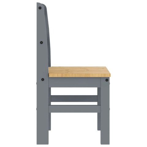 VidaXL Krzesła stołowe Panama, 2 szt., szare, 40x46x90 cm, sosnowe
