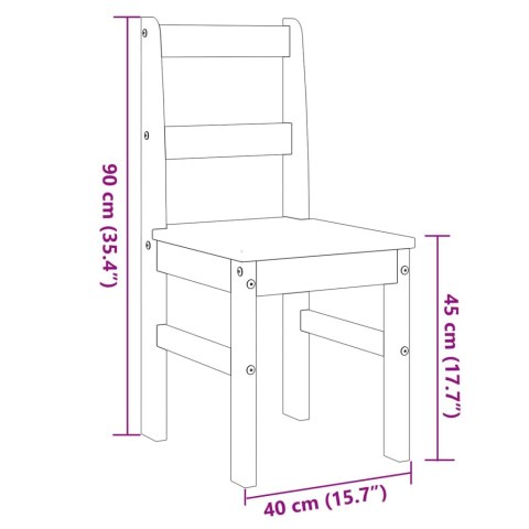 VidaXL Krzesła stołowe Panama, 2 szt., szare, 40x46x90 cm, sosnowe