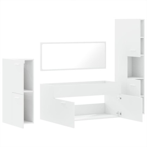 VidaXL 4-cz. zestaw mebli łazienkowych, biały, materiał drewnopochodny