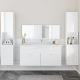VidaXL 4-częściowy zestaw mebli łazienkowych, wysoki połysk, biały