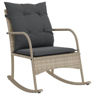 VidaXL Bujane krzesło ogrodowe z poduszkami, jasnoszare, polirattan