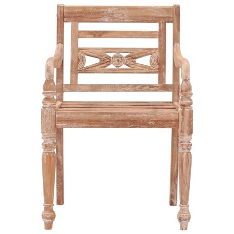 VidaXL Krzesła Batavia, 6 szt., bielone, lite drewno tekowe