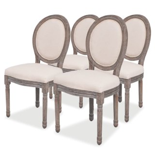VidaXL Krzesła stołowe, 4 szt., kremowe, obite tkaniną