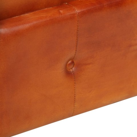 VidaXL 2-osobowa sofa Chesterfield, jasnobrązowa, skóra naturalna