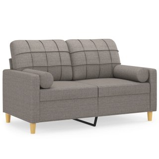 VidaXL 2-osobowa sofa z poduszkami, taupe, 120 cm, tkanina