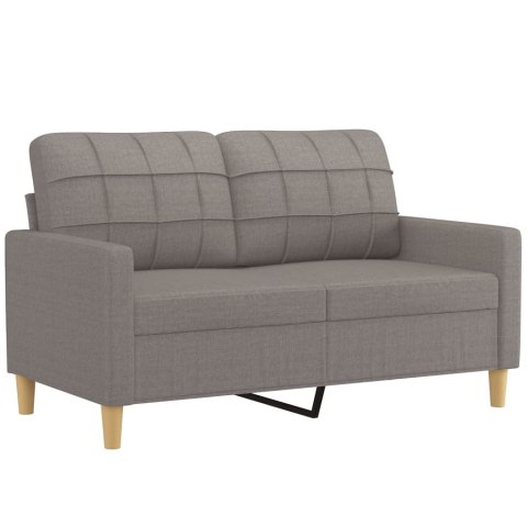 VidaXL 2-osobowa sofa z poduszkami, taupe, 120 cm, tkanina