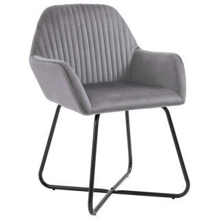 VidaXL Krzesła stołowe, 4 szt., szare, aksamitne