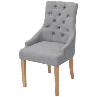 VidaXL Krzesła stołowe, 6 szt., jasnoszare, tapicerowane tkaniną