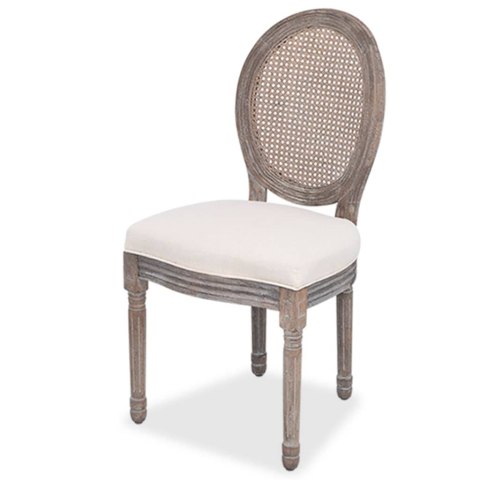 VidaXL Krzesła stołowe, 6 szt., kremowe, tapicerowane tkaniną