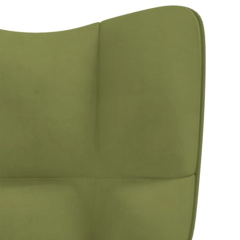 VidaXL Fotel bujany, jasnozielony, tapicerowany aksamitem