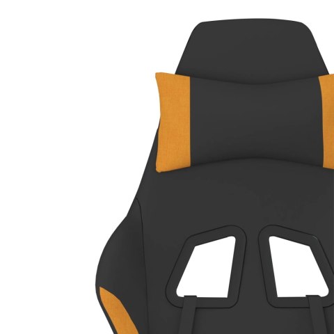 VidaXL Fotel gamingowy, z masażem, czarno-pomarańczowy, tkanina