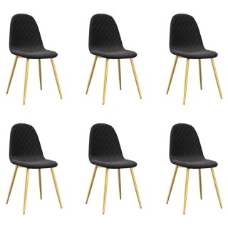 VidaXL Krzesła stołowe, 6 szt., czarne, obite aksamitem