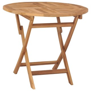 VidaXL Składany stół ogrodowy, 85x76 cm, lite drewno tekowe