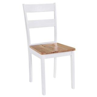 VidaXL Krzesła jadalniane, 4 szt., białe, lite drewno kauczukowca