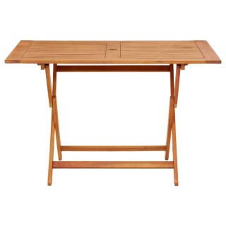 VidaXL Składany stół ogrodowy, 120x70x75 cm, lite drewno eukaliptusowe