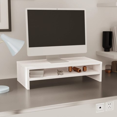 VidaXL Podstawka na monitor, biała, 50x24x13 cm, lite drewno sosnowe