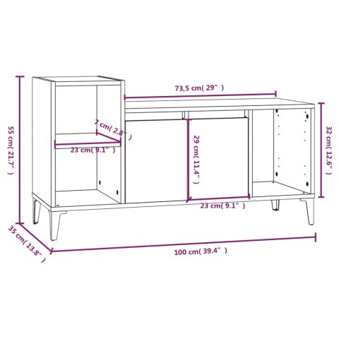 VidaXL Szafka pod TV, szarość betonu, 100x35x55 cm