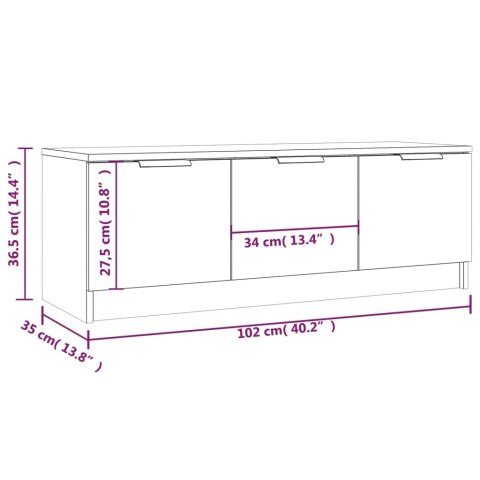 VidaXL Szafka pod telewizor, biała, 102x35x36,5 cm