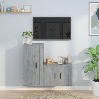 VidaXL Zestaw 2 szafek TV, szarość betonu, materiał drewnopochodny
