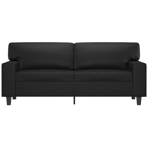 VidaXL 2-osobowa sofa, czarna, 140 cm, sztuczna skóra