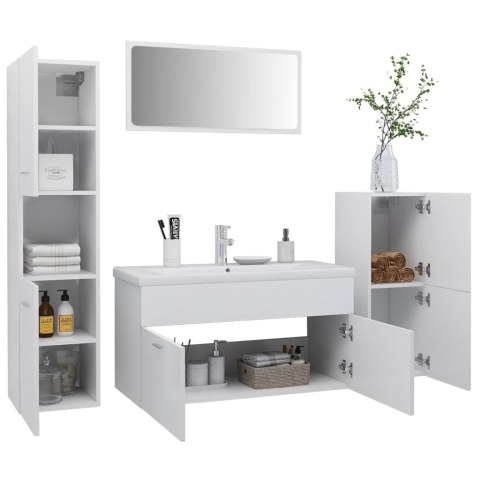 VidaXL Zestaw mebli łazienkowych, biały, materiał drewnopochodny