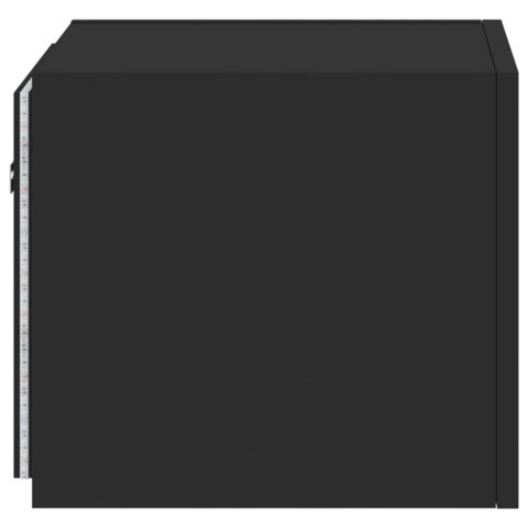 VidaXL Ścienne szafki TV z LED, 2 szt., czarne, 30,5x35x30 cm