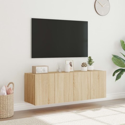 VidaXL Ścienne szafki TV z LED, 2 szt., dąb sonoma, 60x35x41 cm
