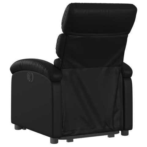 VidaXL Rozkładany fotel pionizujący, elektryczny, czarny, ekoskóra