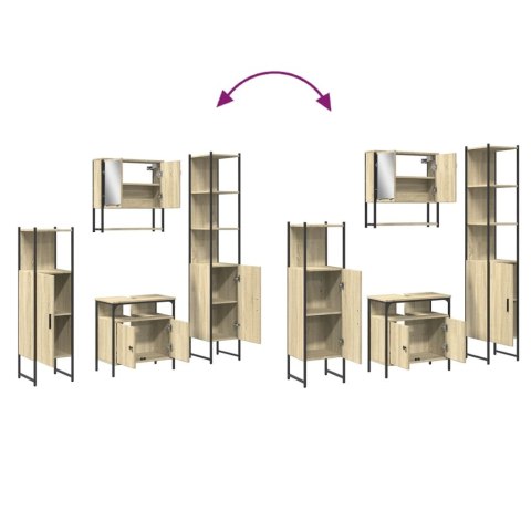 VidaXL 4-częściowy zestaw mebli łazienkowych, kolor dąb sonoma