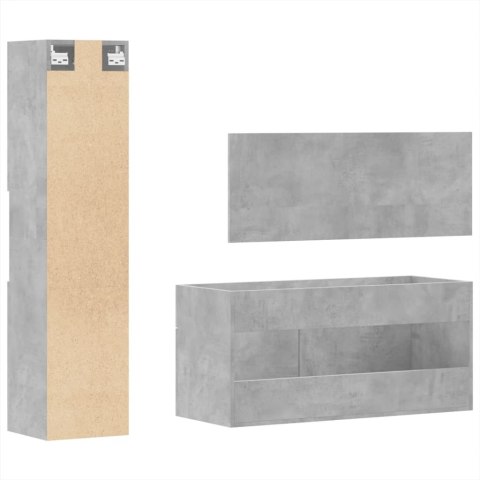 VidaXL 3-cz. zestaw mebli łazienkowych, szarość betonu