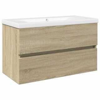 VidaXL 2-cz. zestaw łazienkowy, ceramika i materiał drewnopochodny