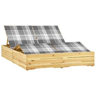 VidaXL Podwójny leżak z poduszkami, impregnowane drewno sosnowe