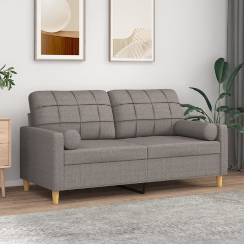 VidaXL 2-osobowa sofa z poduszkami, taupe, 140 cm, tkanina