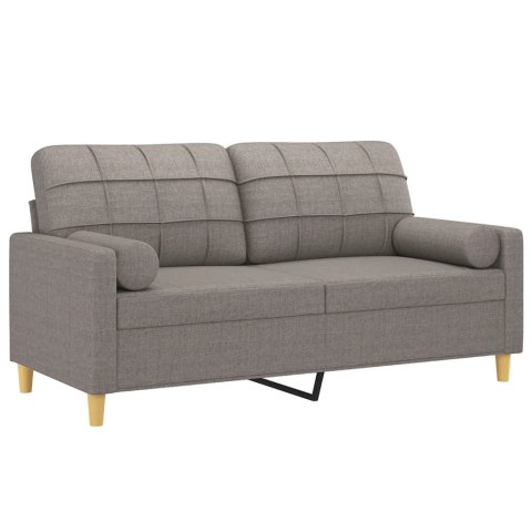 VidaXL 2-osobowa sofa z poduszkami, taupe, 140 cm, tkanina