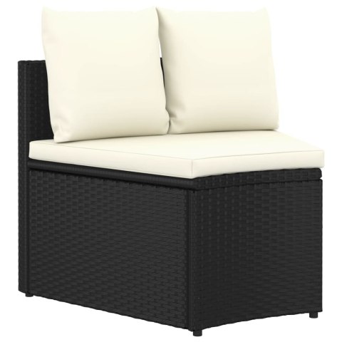 VidaXL 7-częściowa sofa ogrodowa z poduszkami, rattan PE, czarna