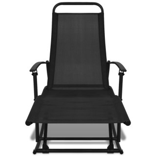 VidaXL Bujane krzesło ogrodowe, stal i tworzywo textilene, czarne