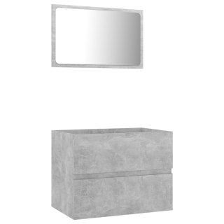 VidaXL 2-częściowy zestaw mebli łazienkowych, szarość betonu
