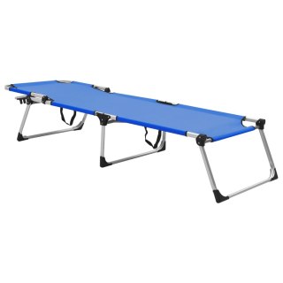 VidaXL Wysoki leżak dla seniora, składany, niebieski, aluminiowy
