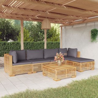 VidaXL 6-cz. zestaw wypoczynkowy do ogrodu, poduszki, drewno tekowe