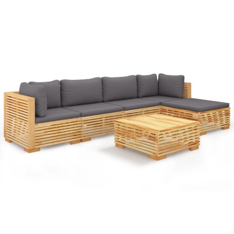 VidaXL 6-cz. zestaw wypoczynkowy do ogrodu, poduszki, drewno tekowe
