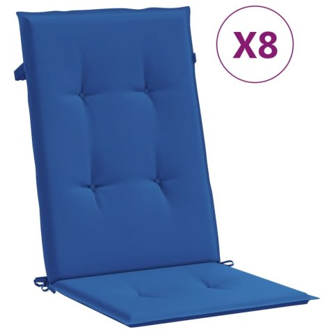 VidaXL Rozkładane krzesła ogrodowe z poduszkami, 8 szt., drewno tekowe