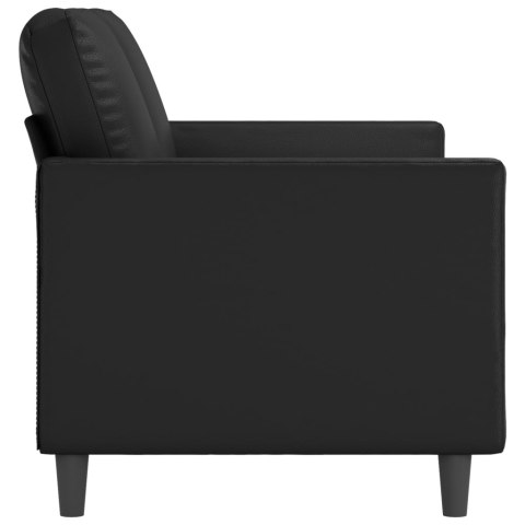 VidaXL 2-osobowa sofa, czarna, 140 cm, sztuczna skóra