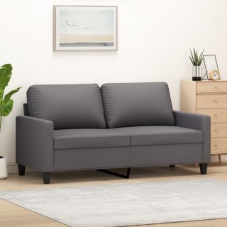 VidaXL 2-osobowa sofa, szary, 140 cm, sztuczna skóra