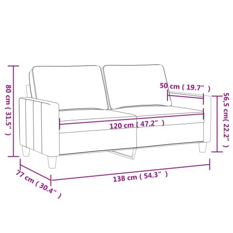 VidaXL 2-osobowa sofa, czarna, 120 cm, sztuczna skóra
