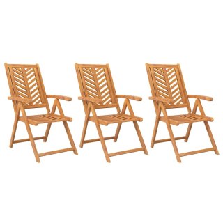 VidaXL Rozkładane krzesła ogrodowe, 3 szt., lite drewno akacjowe