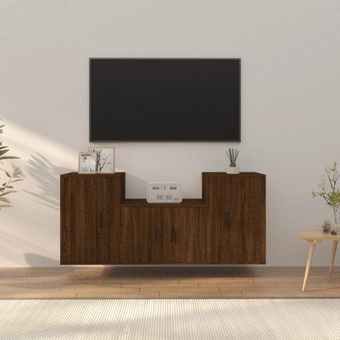 VidaXL Zestaw 3 szafek TV, brązowy dąb, materiał drewnopochodny