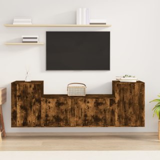 VidaXL Zestaw 3 szafek TV, przydymiony dąb, materiał drewnopochodny